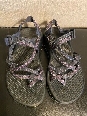 Chaco Women's 8 Navy Violet Sandals with Pink Accent Straps